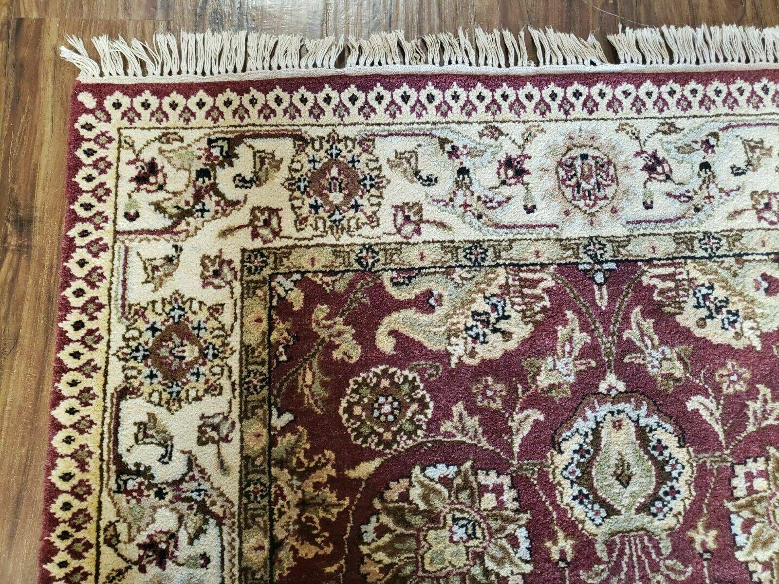 4' X 6' Handmade India Wool Rug Carpet Red Beige - Jewel Rugs