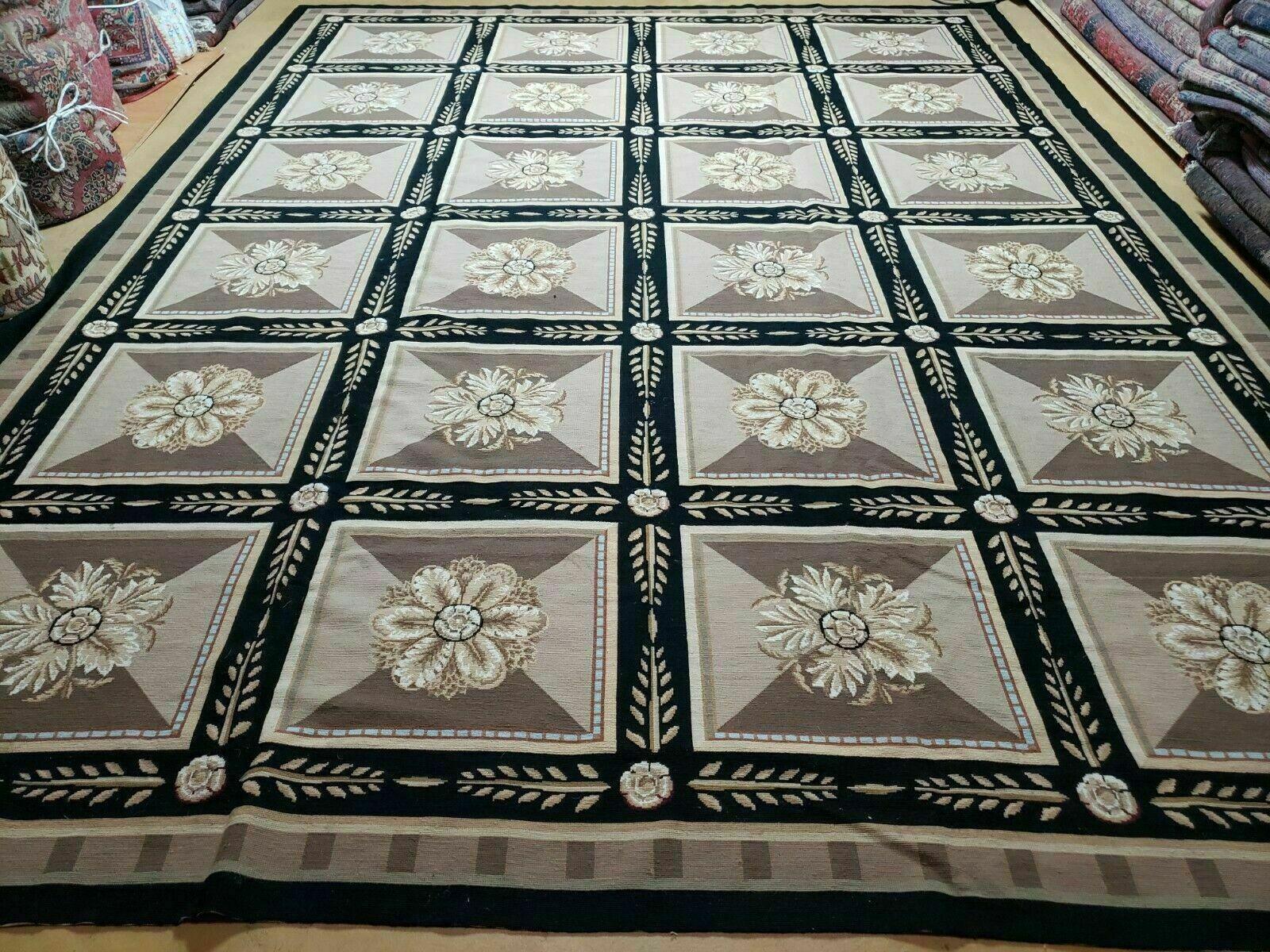 9' X 12' Handmade English Aubusson Savonnerie Design Needlepoint Wool Rug Nice - Jewel Rugs