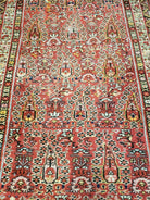 3' 4" X 15' Antique Oriental Karabagh Floral Handmade Wool Runner Rug Red Nice - Jewel Rugs