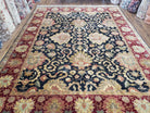 Vintage Indo Mahal Area Rug 9x12, Indian Persian Oriental Carpet, Hand-Knotted, Large Floral Design, Wool, Rug for Living Room Dining Room - Jewel Rugs