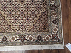 Indo Persian 3x5 Traditional Rug, Hand-Knotted, Vintage 1980s Allover Handmade Rug Ivory, Indo Mahal Oriental Rug, Medallion, Wool, 3 x 5 ft - Jewel Rugs