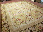 9' X 11' Handmade Chinese Needlepoint Wool Floral Rug Carpet Rose Garden Chic - Jewel Rugs