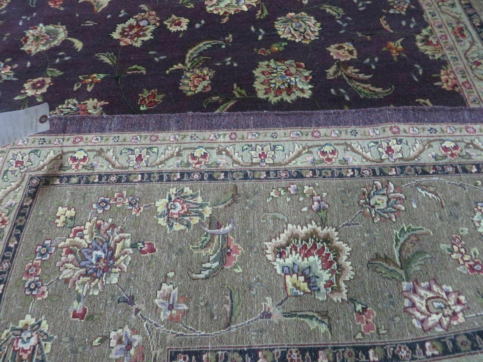 9' X 12' Vintage Handmade Oriental Wool Rug Chinese Hand Knotted Carpet Aubergine - Jewel Rugs