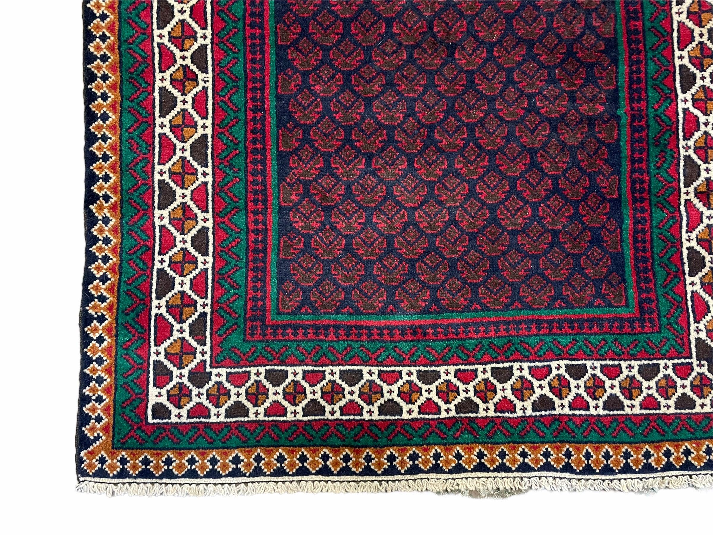 2' 9" X 4' 8" New Vintage Handmade Tribal Rug Veggie Dyes 3x5 Balouch Prayer Rug - Jewel Rugs