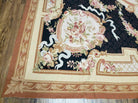 9' X 12' Handmade French Aubusson Savonnerie Needlepoint Rug Black Beige Nice - Jewel Rugs