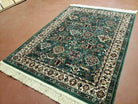 4' 1 X 5' 6" Belgium Made Karastan Kara Mar Worsted Wool Rug Nice Green - Jewel Rugs