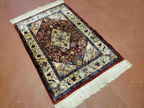 2' X 3' Handmade Chinese Floral Oriental Silk Rug Carpet Nice Bird Flowers - Jewel Rugs