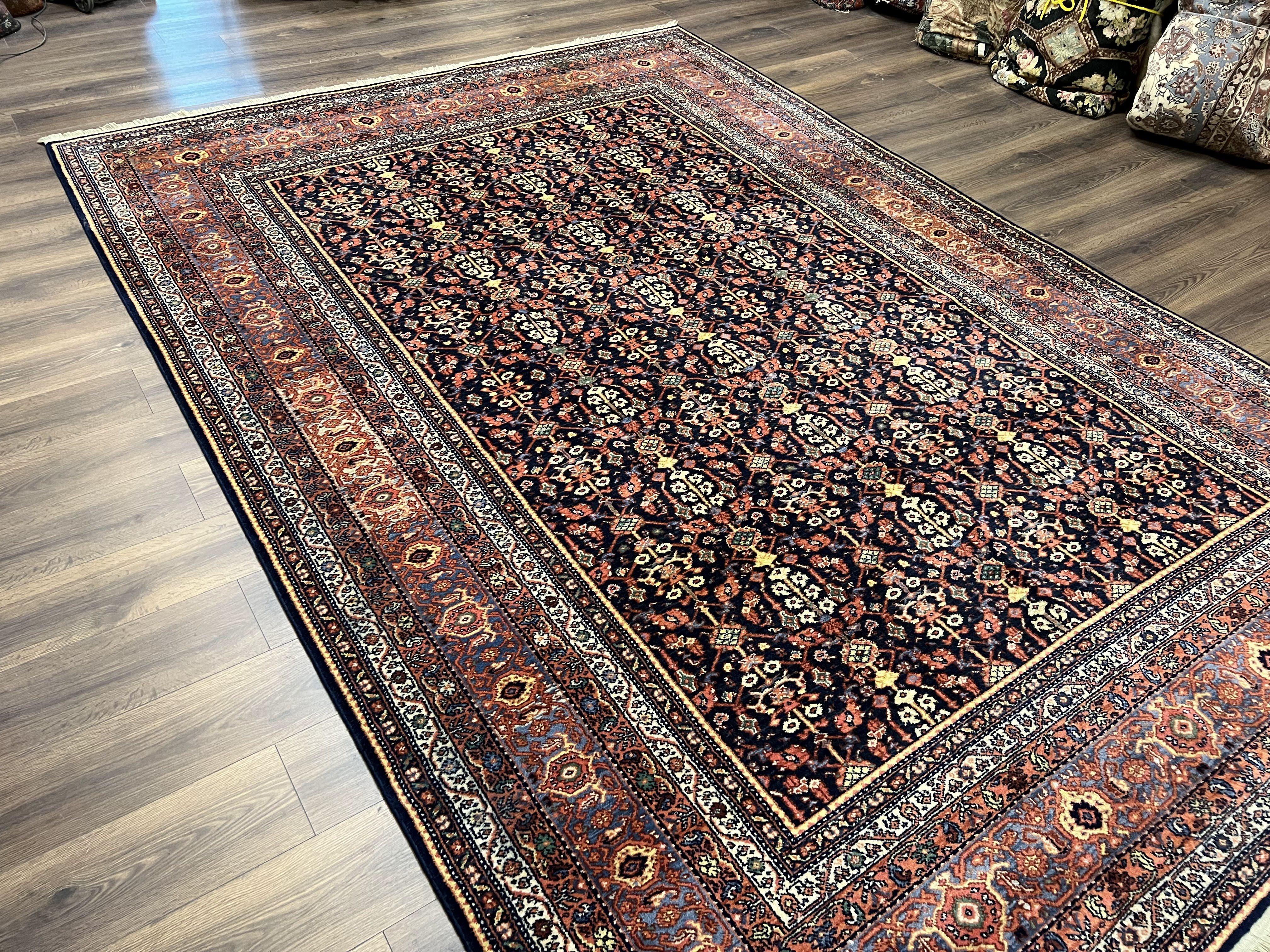 Karastan Rug 8.3 x 11.7 Williamsburg Collection Carters Grove #554, Midnight Blue Red Karastan Carpet, Room Sized Wool Oriental Rug, Allover - Jewel Rugs