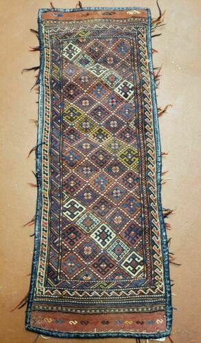 13" X 36" Antique Handmade Caucasian Shahsavan Wool Area Saddlebag Rug Collectible Nice - Jewel Rugs