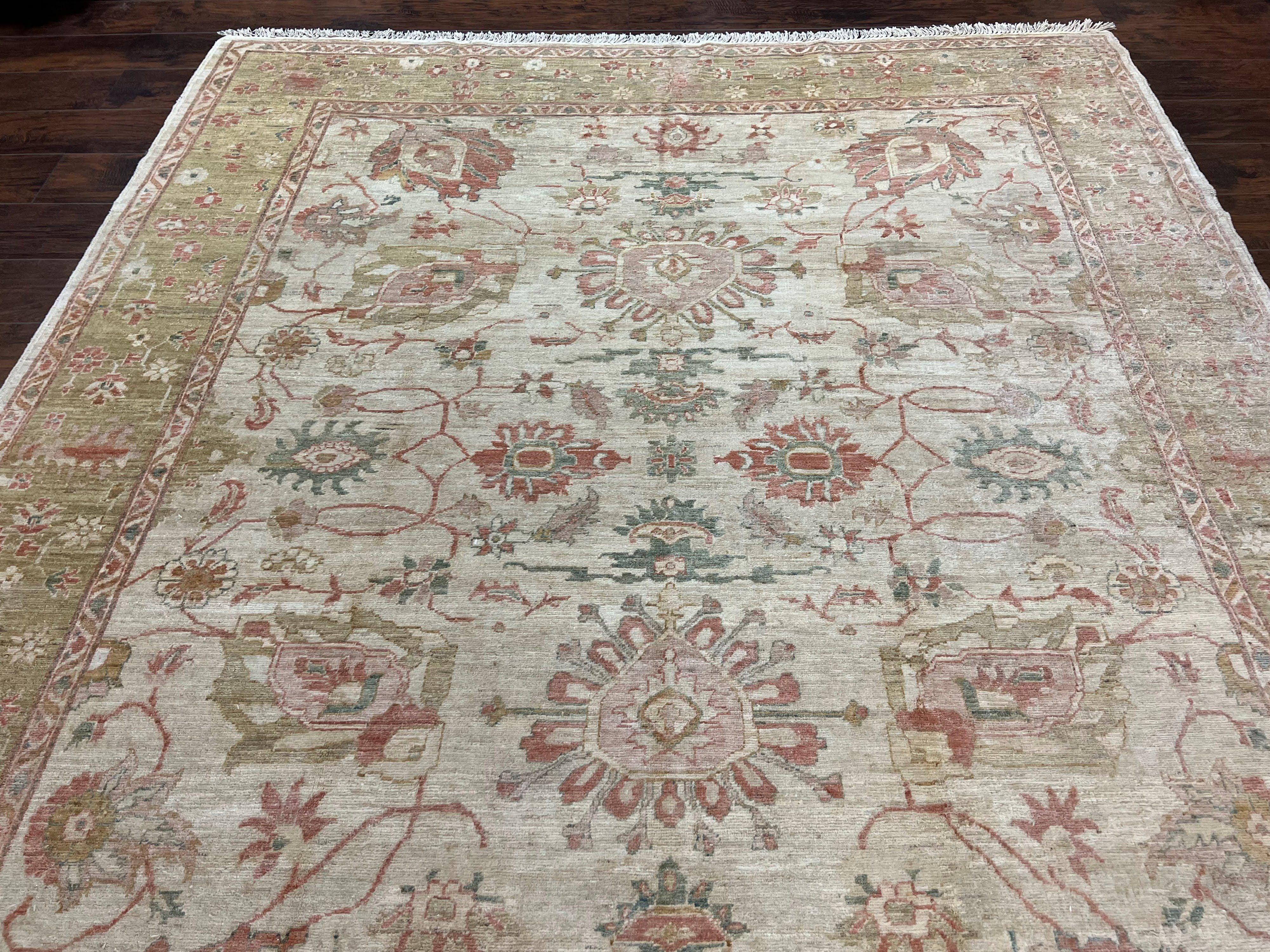 Turkish Oushak Rug 8x10, Hand Knotted Wool Turkish Oushak Carpet 8 x 10 ft, Farmhouse Rug, Neutral Colors, Vintage Handmade Turkish Area Rug - Jewel Rugs