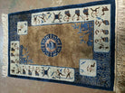 2' X 3' Handmade Chinese Silk Rug Bird Dancers Archery Bow Arrow One Of A Kind - Jewel Rugs