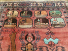 3' 2" X 7" Handmade Afghan Map Tribal Wool War Rug Hand Writing Red Nice - Jewel Rugs