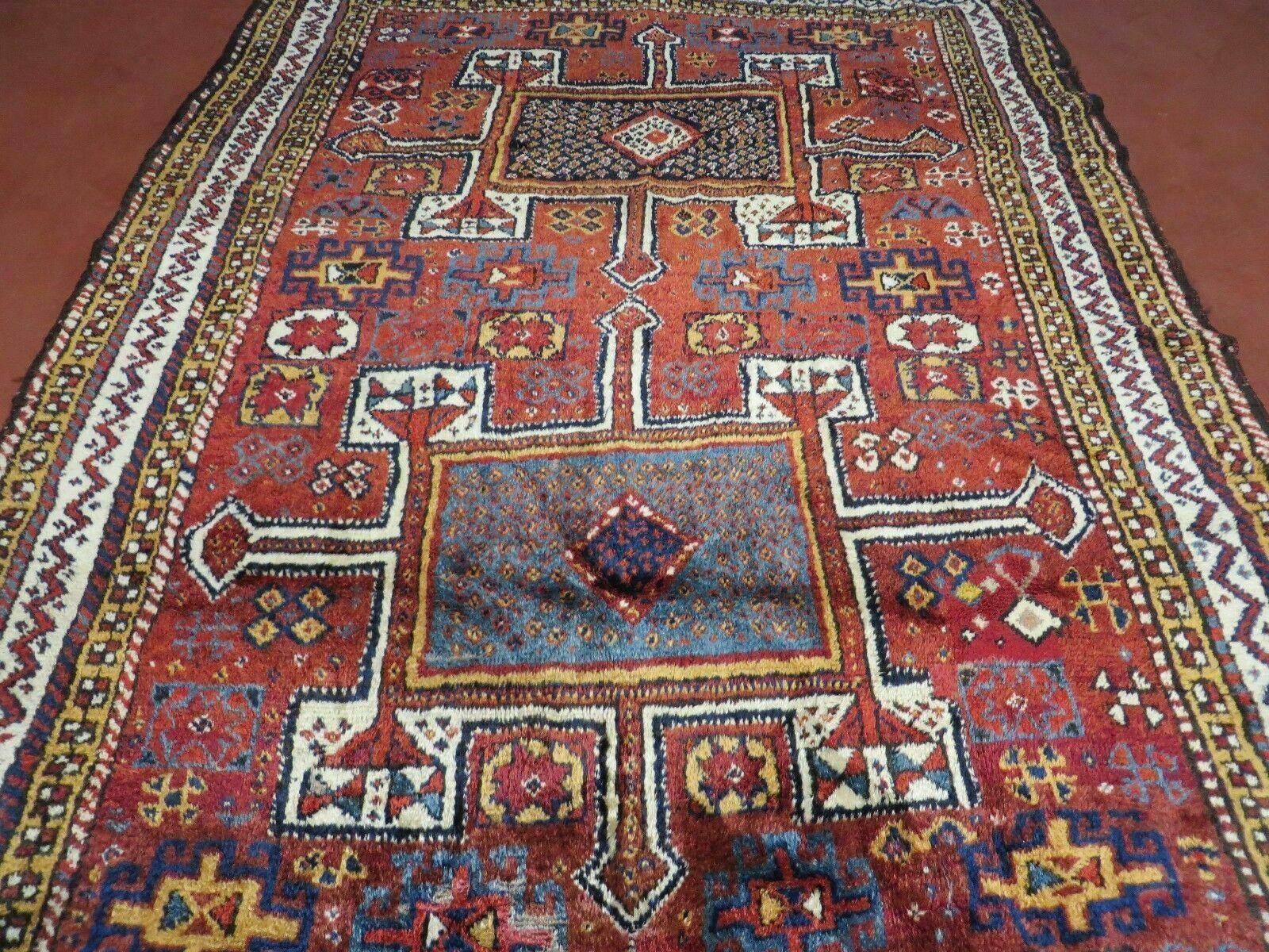 Antique Moroccan Runner Rug 4x9, Wide Runner, Hand Knotted Tribal Oriental Carpet, Hallway Rug, Geometric Medallions, Red, Bohemian Rug Nice - Jewel Rugs
