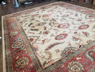 Karastan Rug 8' 8" x 10', Ashara Agra Ivory #549, Room Sized Karastan Area Rug, Wool Karastan Rug, Traditional Rug for Living Room Beige Red - Jewel Rugs