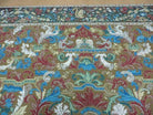 9' X 12' Vintage Hand Made English Needlepoint Wool Rug Monkey Rooster Bird Nice - Jewel Rugs