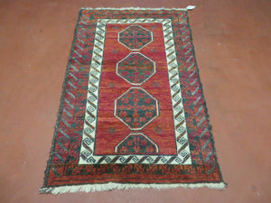 3' X 5' Vintage Handmade Afghan Balouch Wool Rug Mat Nice - Jewel Rugs