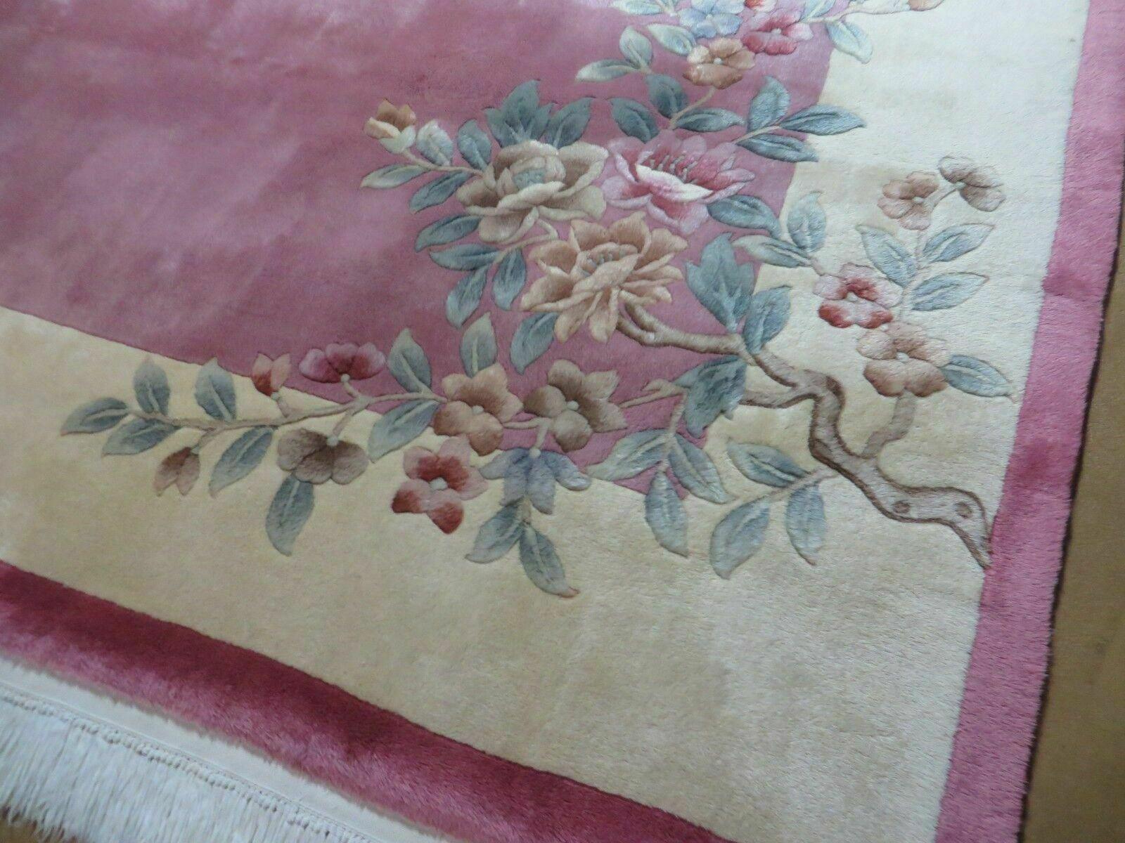 8' X 10' Handmade Art Deco Chinese Rug Plush Carving Carpet 90 Line Pink Rug - Jewel Rugs