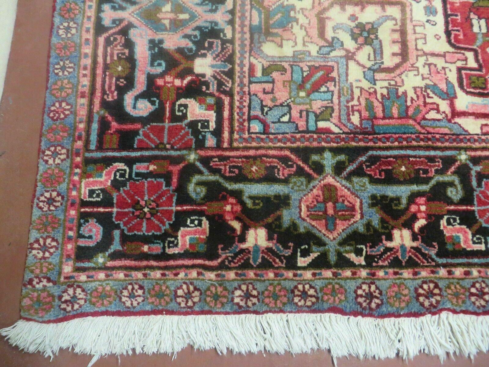 7' X 10' Vintage Handmade India Oriental Floral Hand Knotted Wool Rug Nice - Jewel Rugs