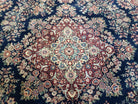 9x12 Pak-Persian Rug - 9 x 12 Blue Persian Rug - Pakistani Rug - Fine Hand Knotted Wool Area Rug - Roses Flowers Medallion Oriental Carpet - Jewel Rugs