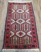 Semi Antique Persian Turkoman Baluch Collectible Rug, Hand-Knoted, Wool, 2'2" x 3'6" - Jewel Rugs