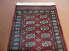 2' 7" X 10' Vintage Handmade Bokhara Turkoman Pakistani Wool Dark Red Runner Oriental Rug - Jewel Rugs