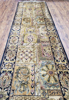 Indo Mahal Runner Rug 3 x 12, Indian Teawash Runner, Traditional Oriental Runner 3x12, 12ft Hallway Rug, Wool Handmade Runner Panel Design - Jewel Rugs