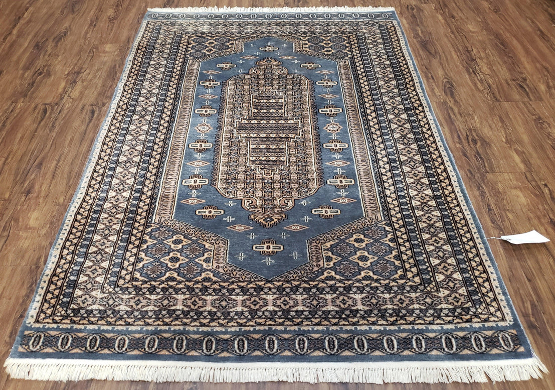 Entry Rug, Hand Knotted 4x6 Beige Persian Isfahan Entry Rug