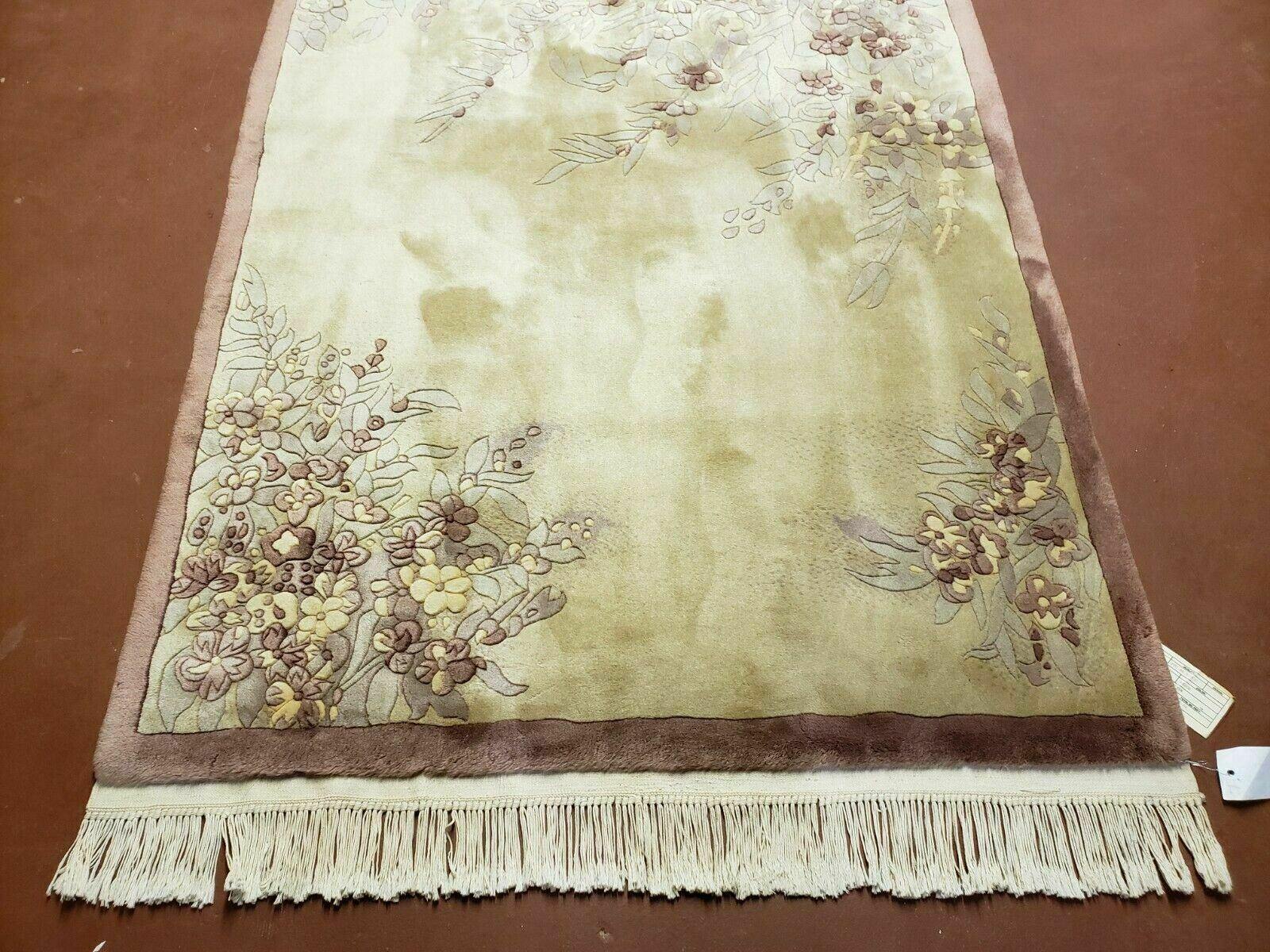 4' X 6' Handmade Art Deco Aubusson Chinese Rug Plush Carving Carpet 90 Lines - Jewel Rugs