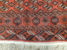 Red Bokhara Rug 7x13, Traditional Turkoman Carpet, Afghani Rug 7 x 13, Afghanistan Carpet 7.3 x 12.9, Hand-Knotted, Vintage, Wool, Nice - Jewel Rugs