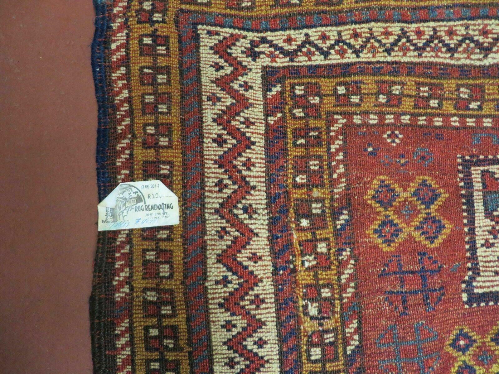 Antique Moroccan Runner Rug 4x9, Wide Runner, Hand Knotted Tribal Oriental Carpet, Hallway Rug, Geometric Medallions, Red, Bohemian Rug Nice - Jewel Rugs