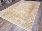 6x9 Top Quality Turkish Oushak Wool Rug Decorative Organic Dye Floral Beige Gold - Jewel Rugs