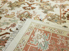 10' X 16' Hand Knotted Wool Indo Oushak Ushak Oriental Carpet Beige and Red - Jewel Rugs