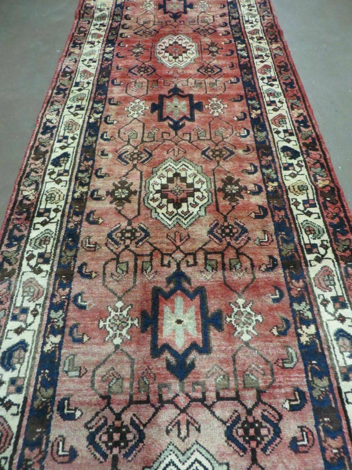 3' 2" X 13' Antique Handmade Turkish Wool Runner Rug Nice - Jewel Rugs