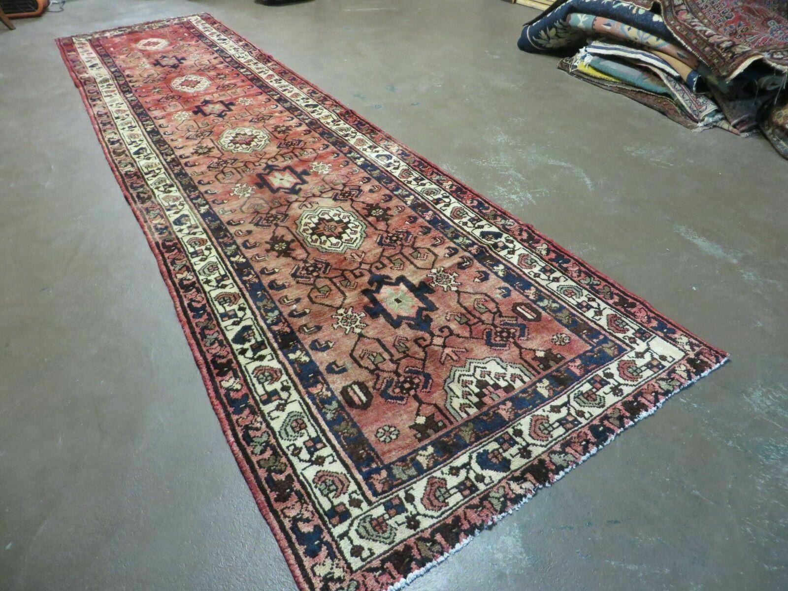 3' 2" X 13' Antique Handmade Turkish Wool Runner Rug Nice - Jewel Rugs