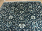 5' 6" X 8' Vintage Handmade Pakistani Floral Oriental Wool Rug Black Dark Grey - Jewel Rugs