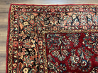 Wonderful Red Persian Sarouk Rug 9x12, 1920s Antique Persian Carpet, Floral Allover Hand Knotted Wool Oriental Rug, Room Sized Rug, Living Room Rug - Jewel Rugs