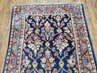 Antique Dark Blue Persian Sarouk Runner, Hand-knotted, Wool, 2'4" x 9' 3" - Jewel Rugs