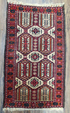 Semi Antique Persian Turkoman Baluch Collectible Rug, Hand-Knoted, Wool, 2'2" x 3'6" - Jewel Rugs