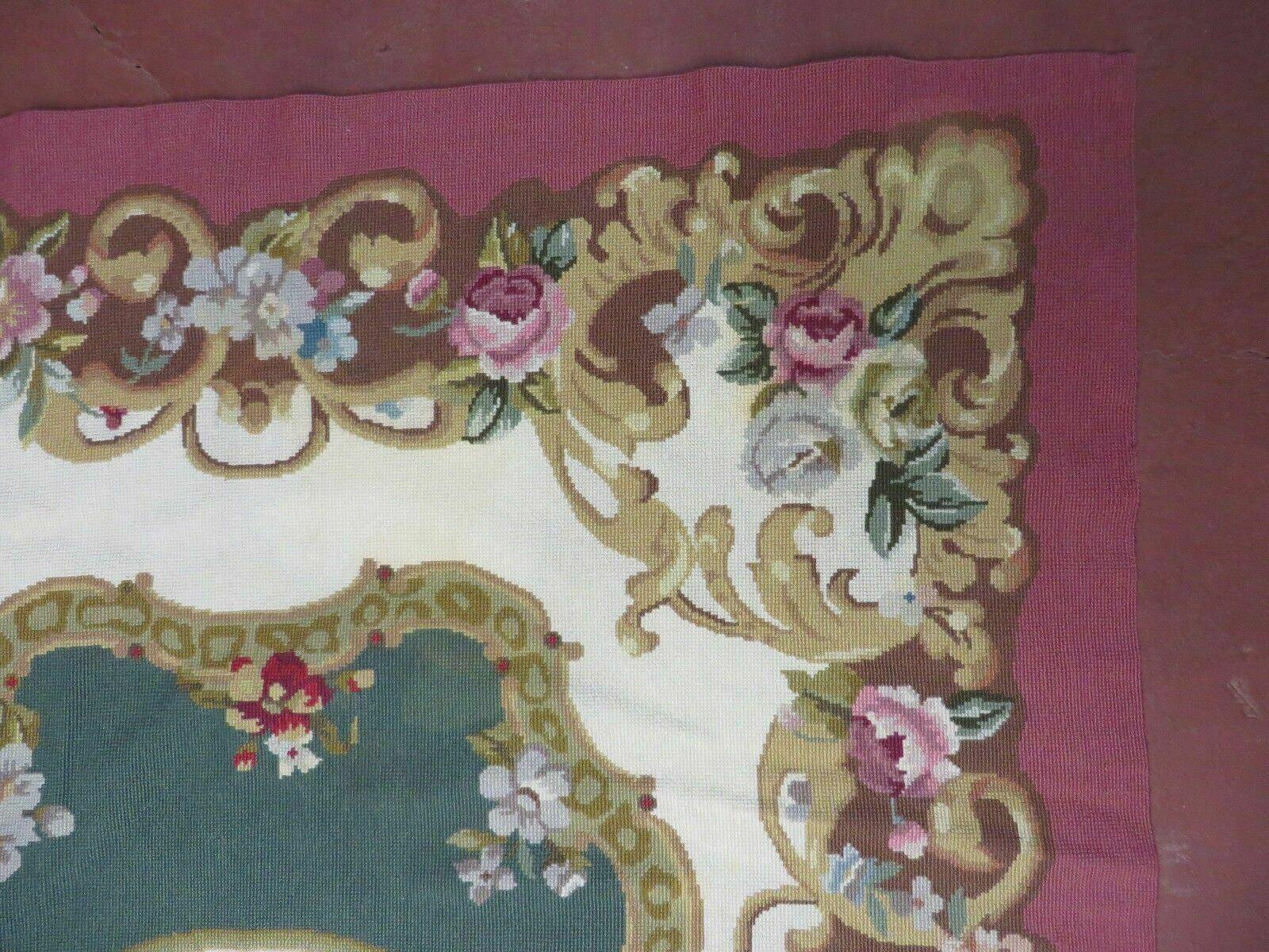 4' X 6' Handmade French Garden Aubusson Savonnerie Design Needlepoint Rug Nice - Jewel Rugs