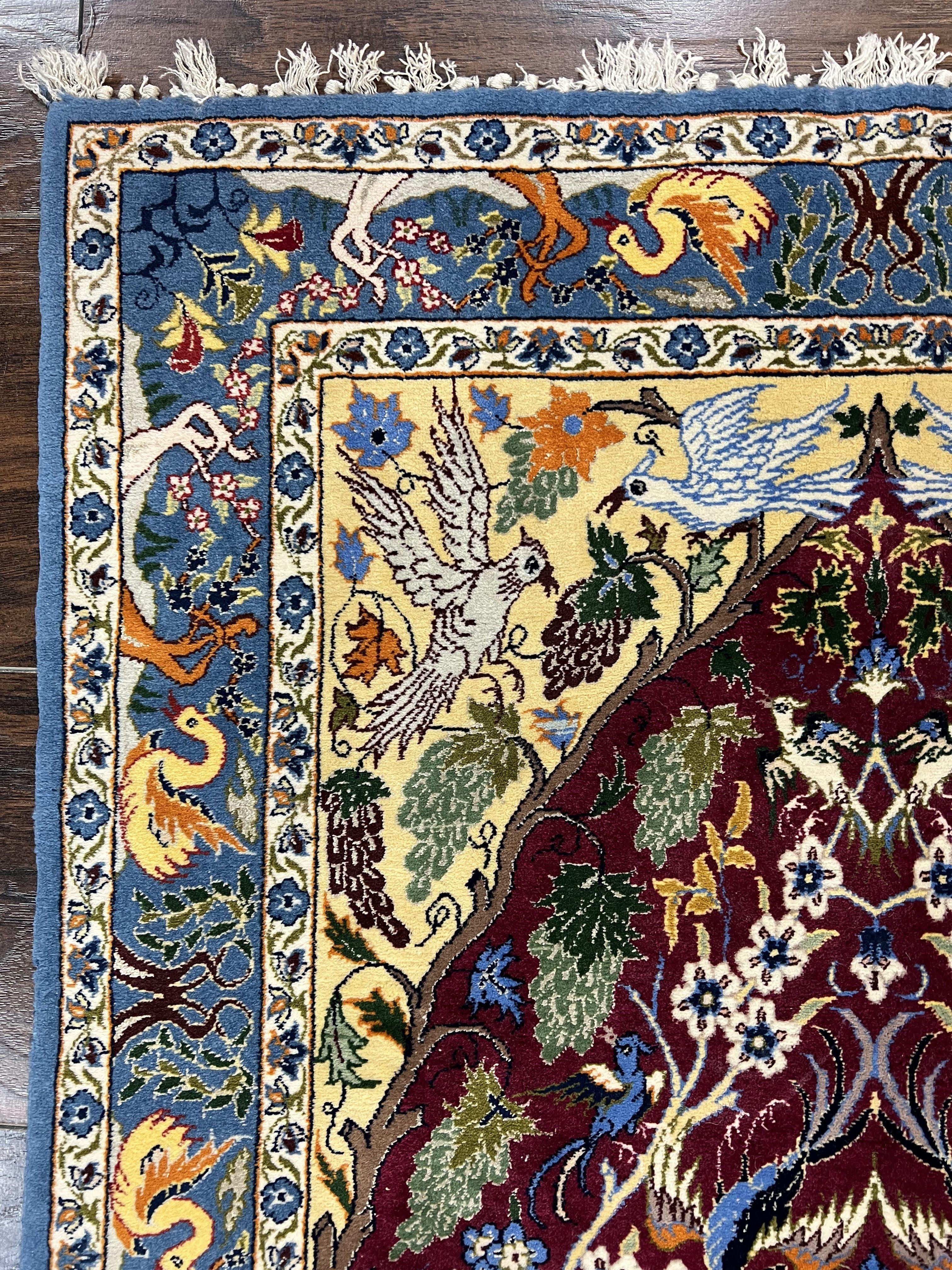 Small Persian Isfahan Tree of Life Rug 2x3 - Kork Wool, Silk - Jewel Rugs