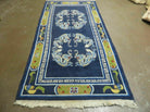 3' X 6' Vintage Handmade Chinese Art Deco Peking Wool Rug Carpet Dragons Blue - Jewel Rugs