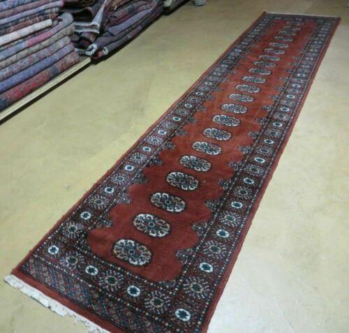 2' 4" X 11' 6" Vintage Handmade Bokhara Turkoman Pakistani Wool Runner Rug Nice - Jewel Rugs