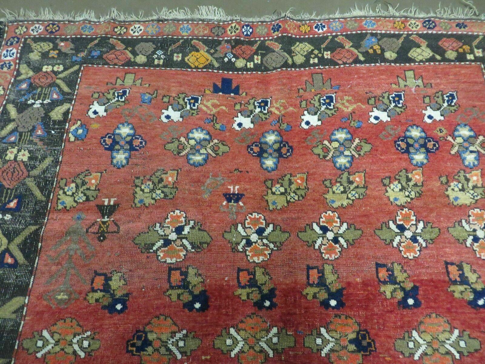 5' X 8' Antique Turkish Karabagh Rug Handmade Wool Vegy Organic Dyes Red Nice - Jewel Rugs