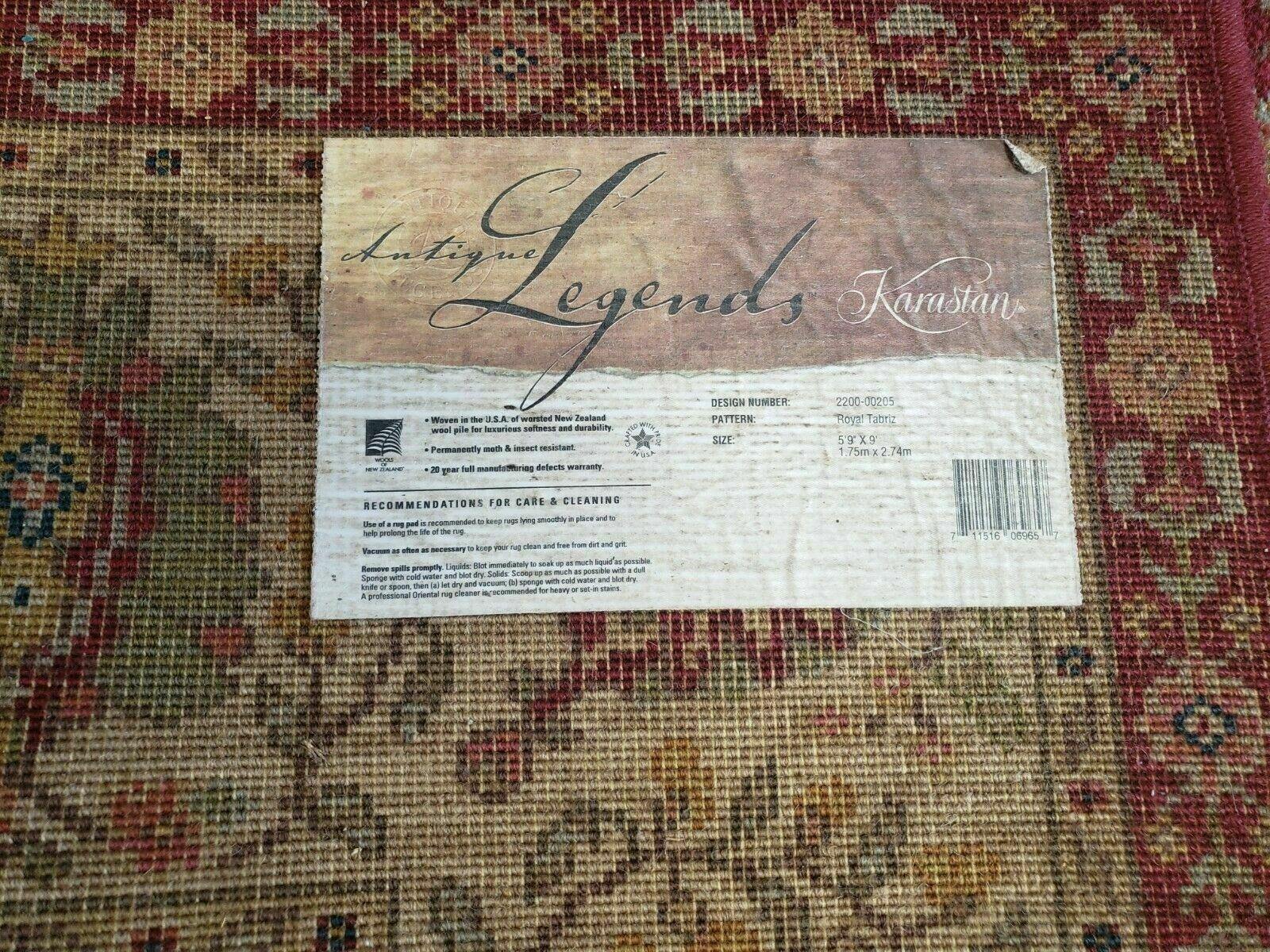 5 '9" X 9' Karastan Antique Legends Pattern Royal American Wool Rug Rare - Jewel Rugs