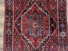 Fine Persian Bidjar Rug 3x5 ft, Ruby Red and Black, Geometric Medallion, Hand Knotted Semi Antique Oriental Bijar Carpet, Wool Area Rug, Tribal Rug - Jewel Rugs