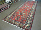 3' 8" X 10' 3" Antique Handmade Turkish Wool Runner Red Rug - Jewel Rugs