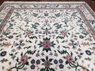 8x10 Handmade Floral Wool Rug Veg Dyes Indian Oriental Carpet Beige Hand-Knotted - Jewel Rugs