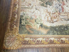 4' 6" X 6' Tapestry French Design Handmade Aubusson Weave Nature One Of A Kind - Jewel Rugs