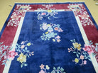 6' X 9' Vintage Handmade Art Deco Chinese Rug Peking Flowers Floral Blue Nice - Jewel Rugs