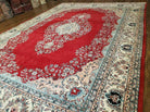 9' X 12' Vintage Handmade India Medallion Wool Rug Vegetable Dyes Nice Red - Jewel Rugs